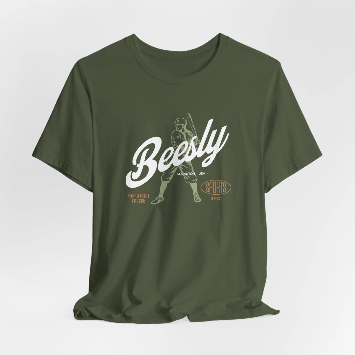 Beesly Baseball T-Shirt Vintage Scranton Team Style - Front mockup 