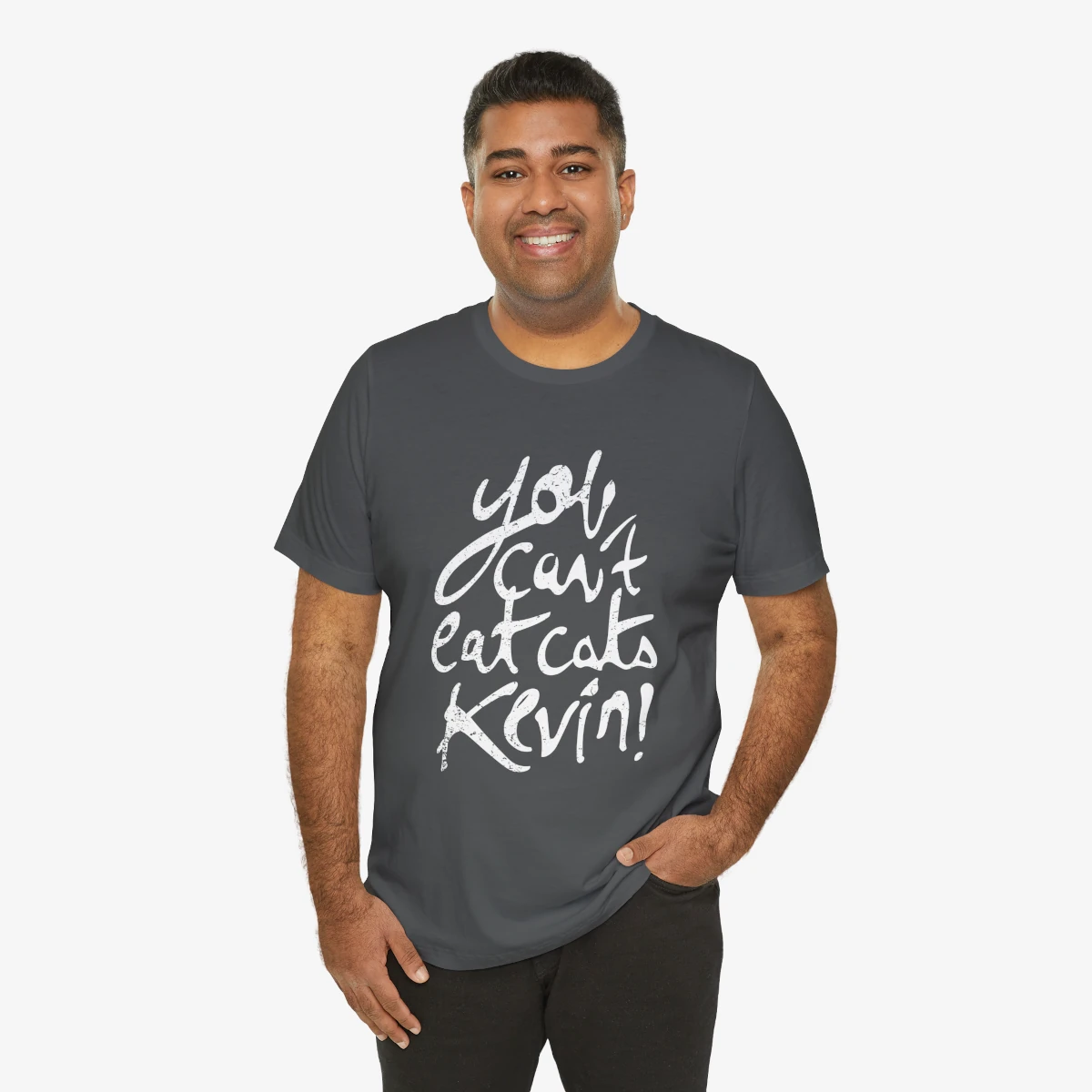 “You Can’t Eat Cats, Kevin” T-Shirt – Man Mockup