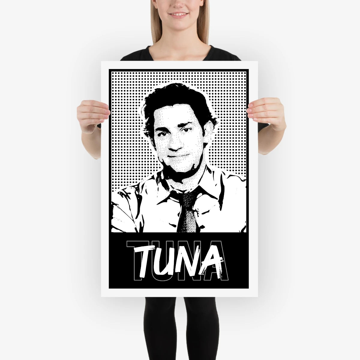 Graphic poster of Jim Halpert from The Office smiling – 20x30 inches mockup