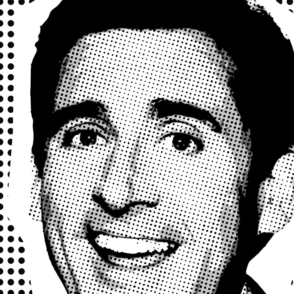Illustration of Michael Scott from The Office smiling - Poster Detail