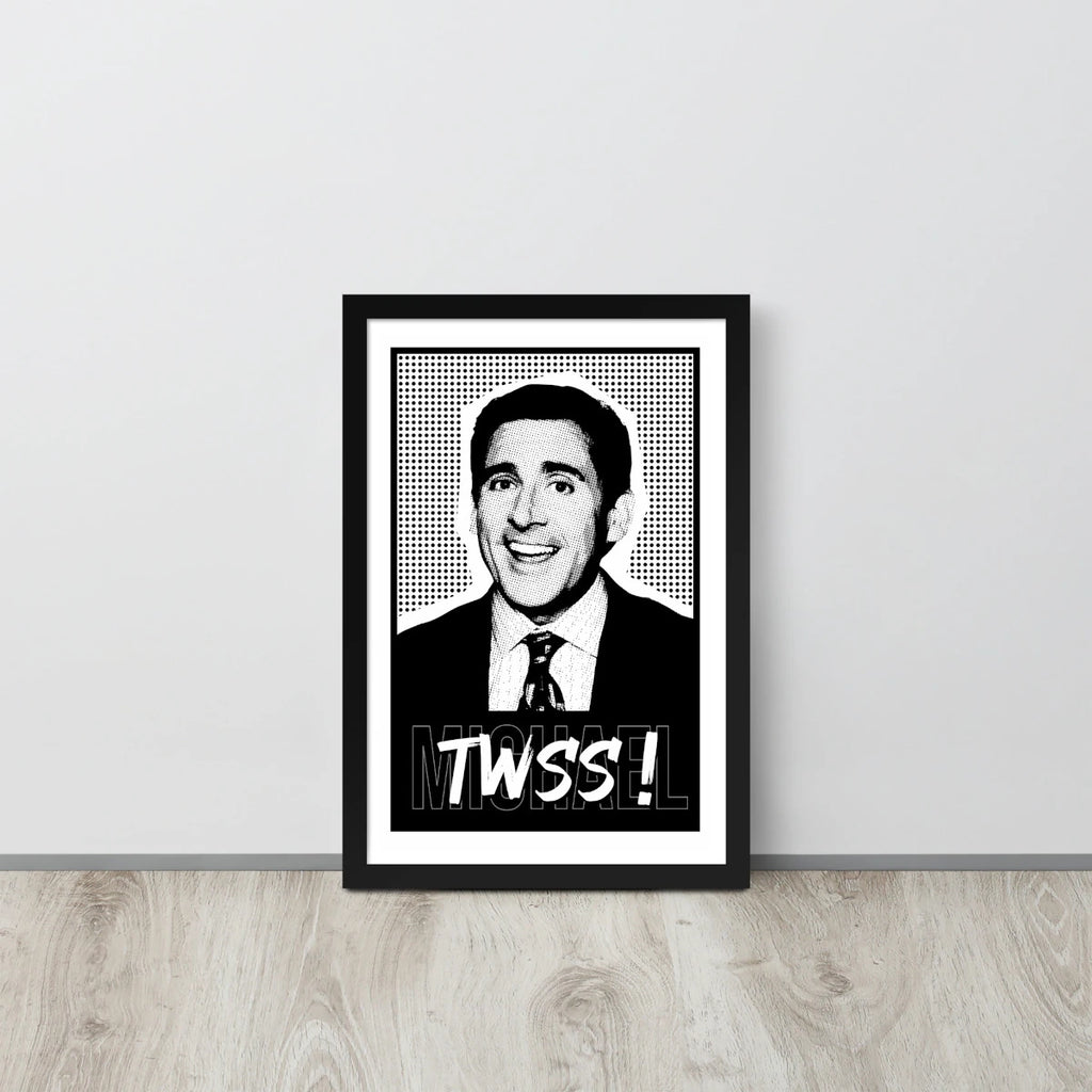Illustration of Michael Scott from The Office smiling with “TWSS” text – Lifestyle 1