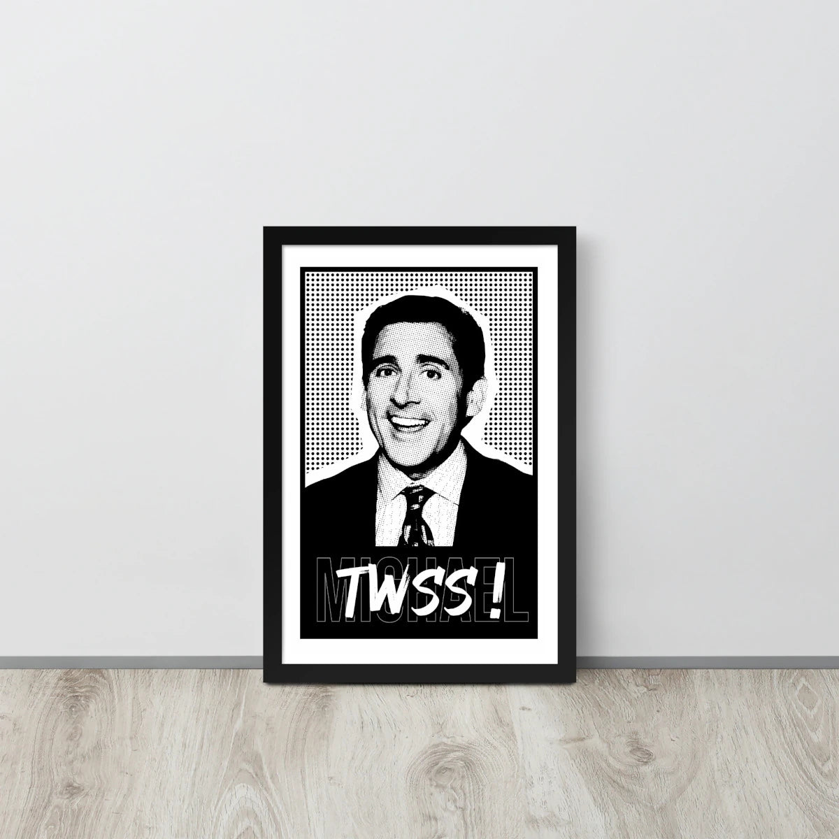 Illustration of Michael Scott from The Office smiling with “TWSS” text – Lifestyle 1