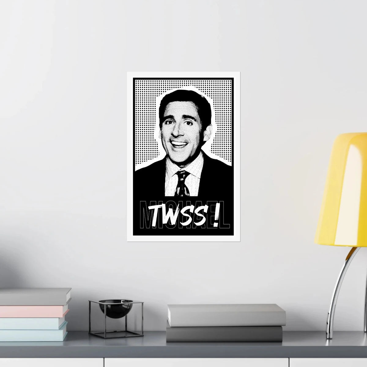 Illustration of Michael Scott from The Office smiling with “TWSS” text – Lifestyle 2