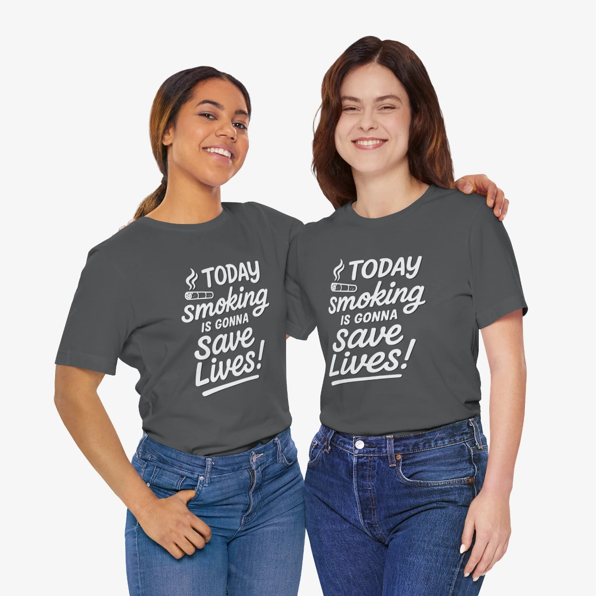 Dwight Schrute Smoking Saves Lives T-Shirt – Mockup Women Duo