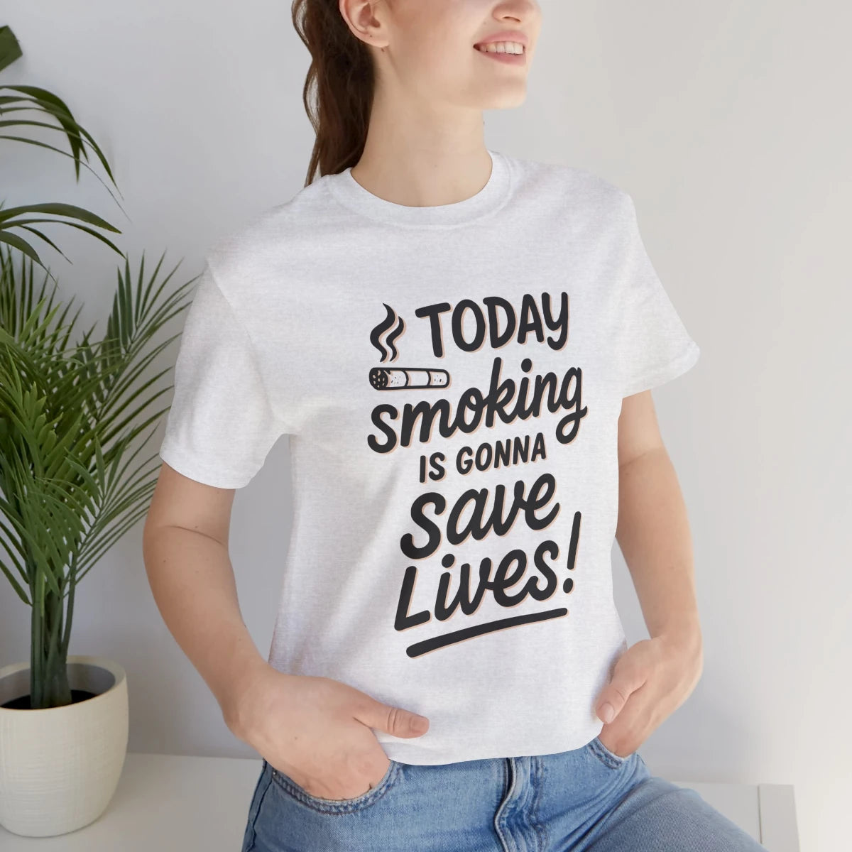 Dwight Schrute Smoking Saves Lives T-Shirt – Mockup Woman